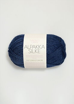 6063 inkblå Alpakka silke