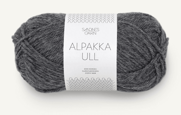 1053 Mörkgrå Melerat, Alpakka Ull