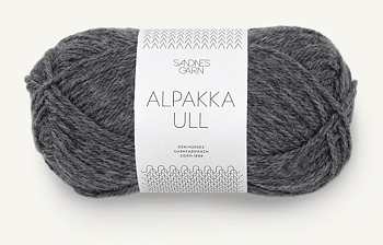 1053 Mörkgrå Melerat, Alpakka Ull