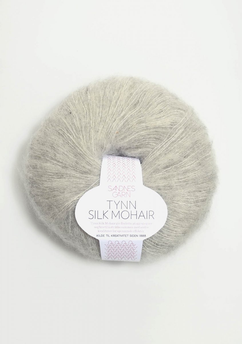 1022 Ljusgrå Melerad, Tynn silkmohair