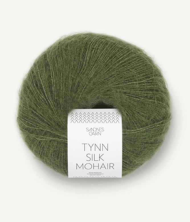 9062 Olivgrön, Tynn Silkmohair