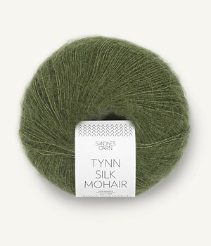 9062 Olivgrön, Tynn Silkmohair