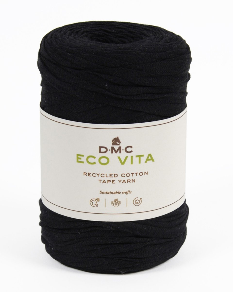 02 Svart, Eco Vita Bandgarn