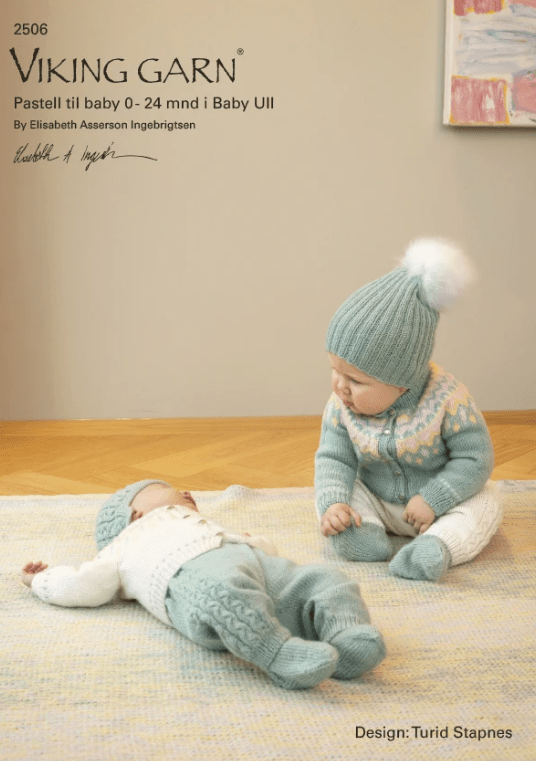 2506 Pastell till baby 0-24 mnd i Baby Ull, Mönsterhäfte Viking Garn