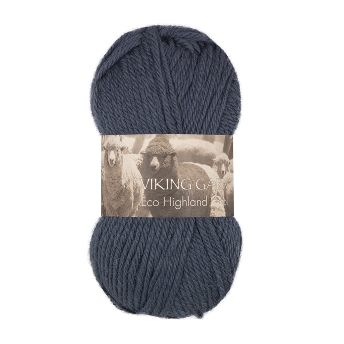 227 Jeansblå Highland Eco Wool