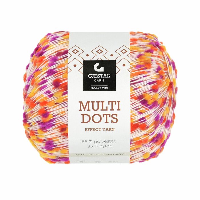 906 Purpur/Orange/Gul, Multi Dots