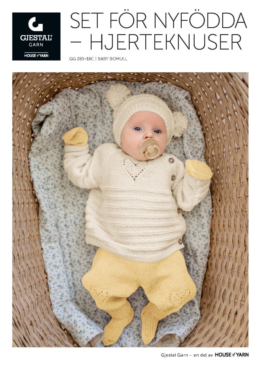 GG 285-18C Mönster Hjerteknuser Hämtsett, Baby Bomull