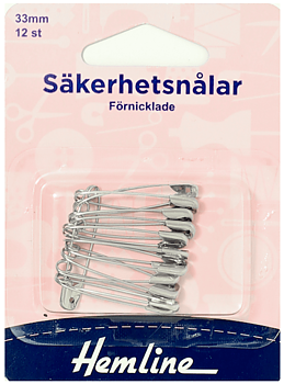 Säkerhetsnålar 33mm, förnicklade