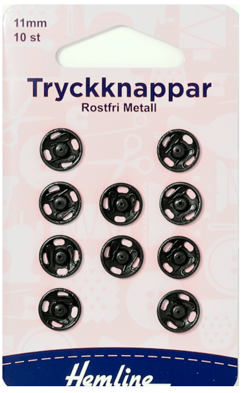 Tryckknapp 11mm Svart, Knappar