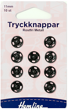 Tryckknapp 11mm Svart, Knappar
