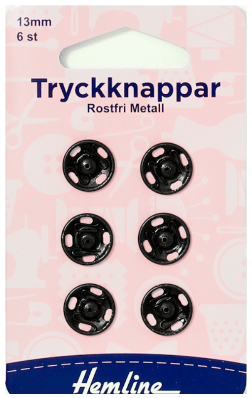 Tryckknapp 13mm Svart, Knappar