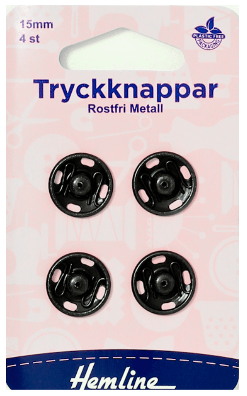 Tryckknapp 15mm Svart, Knappar
