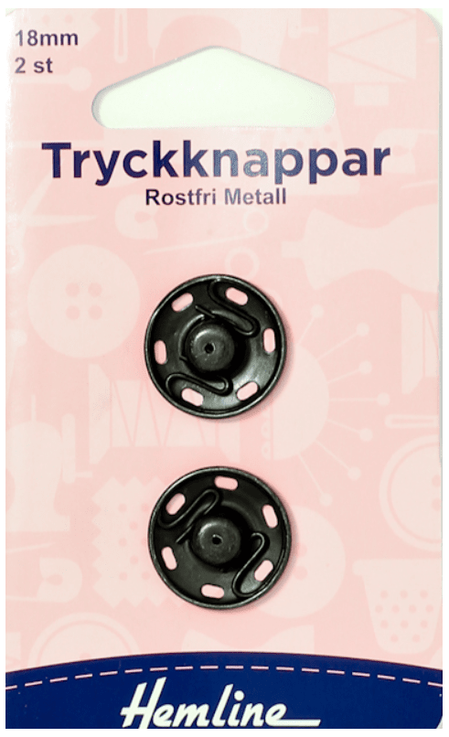 Tryckknapp 18mm Svart, Knappar