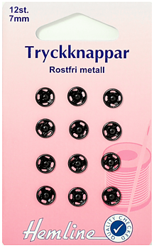 Tryckknapp 7mm Svart, Knappar
