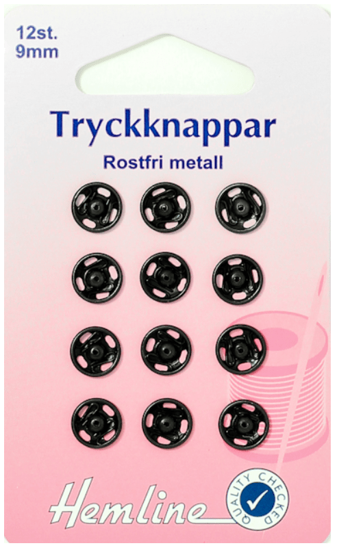 Tryckknapp 9mm Svart, Knappar