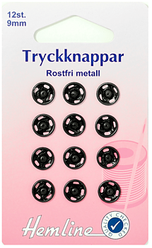 Tryckknapp 9mm Svart, Knappar