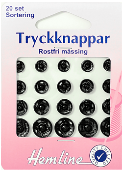Tryckknapp sortering Svart Knappar