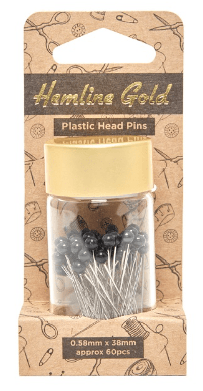 Knappnålar Svart, Hemline Gold