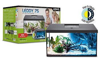 Aquael - Leddy Day&Night 105liter Svart - Komplett