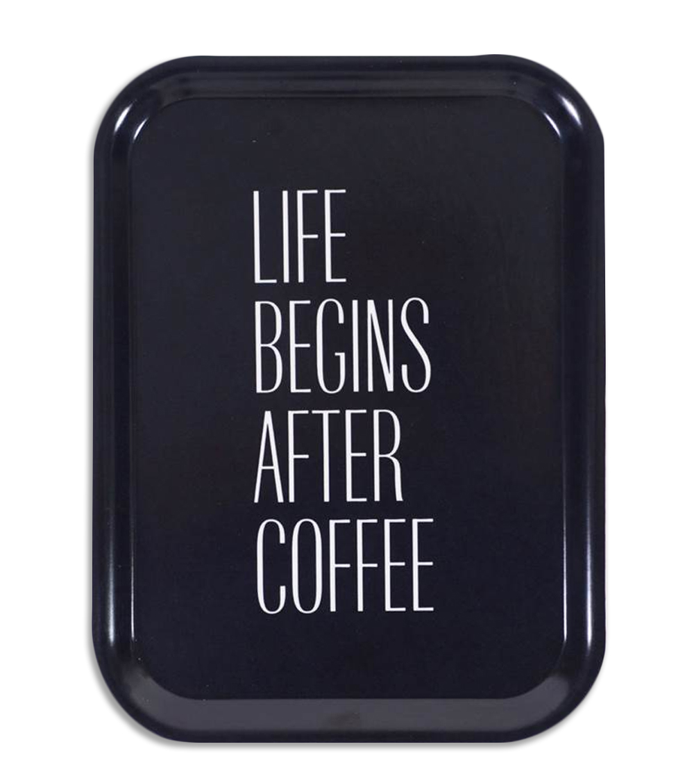 Bricka "After coffee" - Svart
