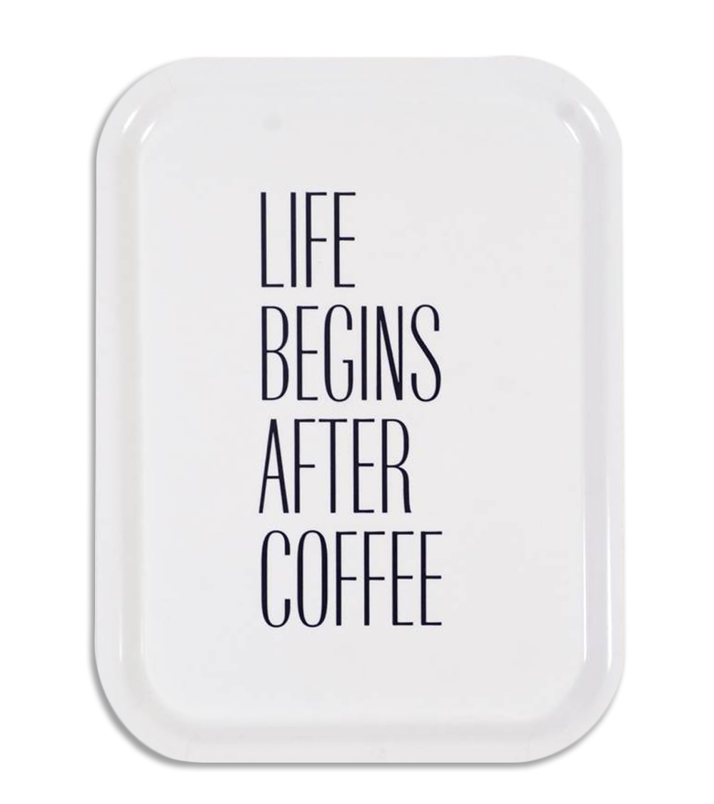 Bricka "After coffee" - Vit