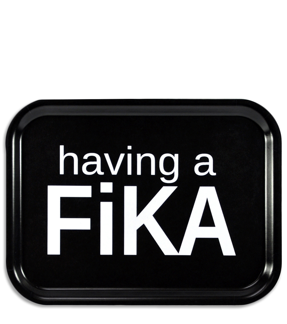 Bricka "Fika" - Svart