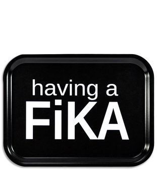 Bricka "Fika" - Svart