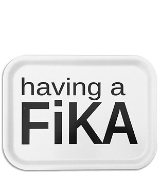 Bricka "Fika" - Vit