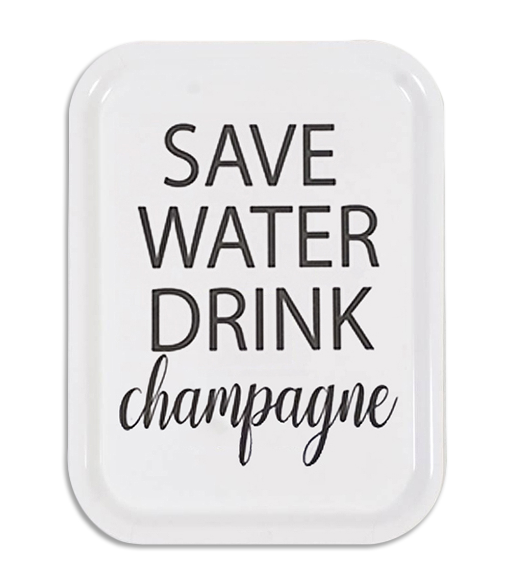 Bricka "Save water" - Vit