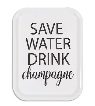 Bricka "Save water" - Vit