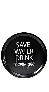 Save water rund - Svart