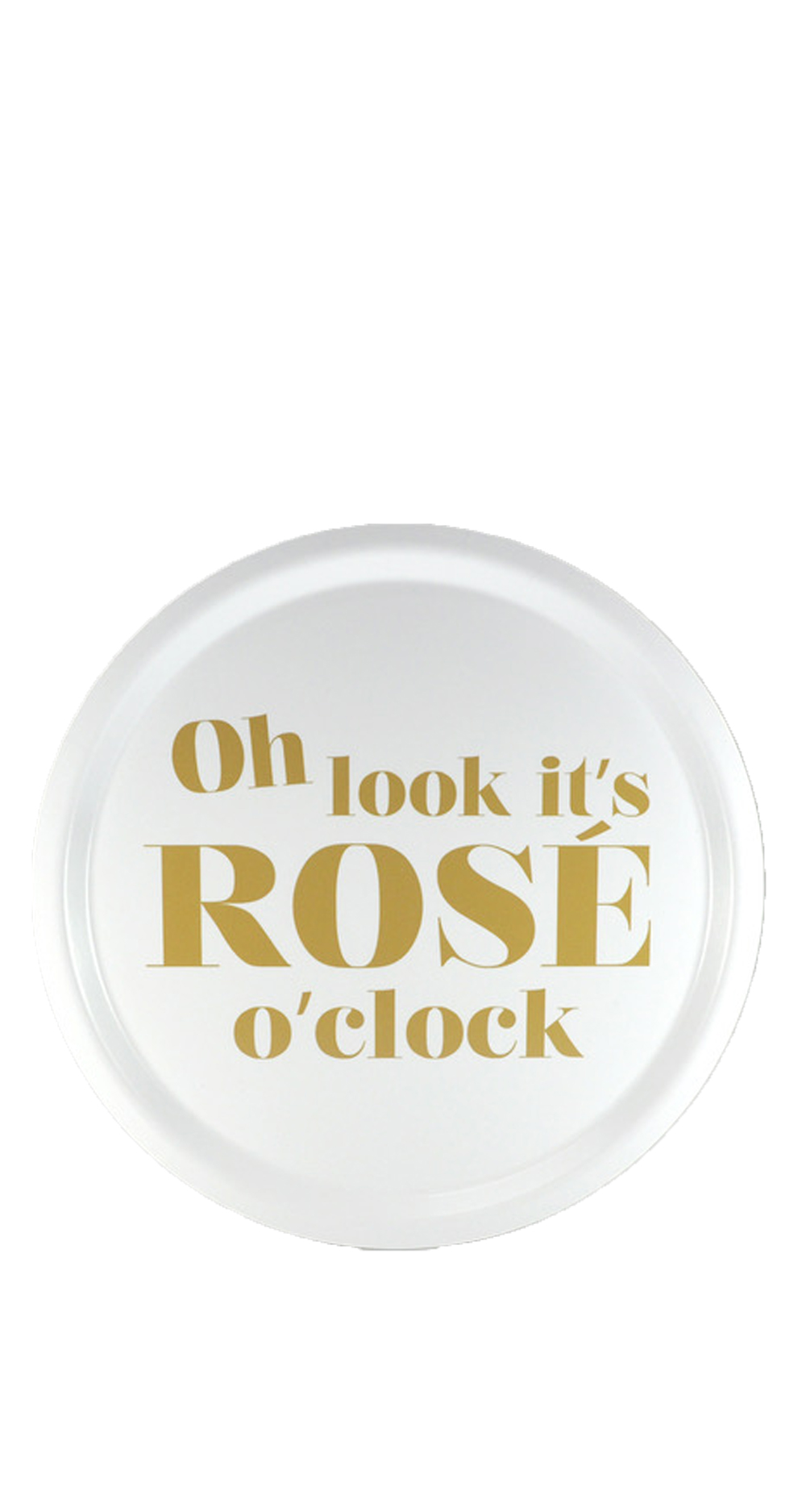 Rund Bricka "rose o clock" - Vit/Guld