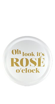 Rund Bricka "rose o clock" - Vit/Guld