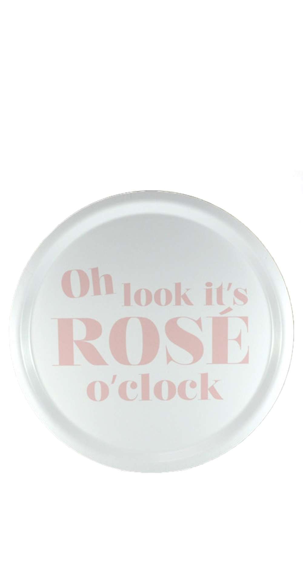 Rund Bricka "rose o clock" - Vit/Rosa