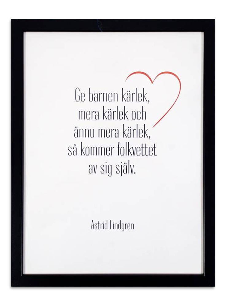Poster i ram "Ge barnen kärlek"