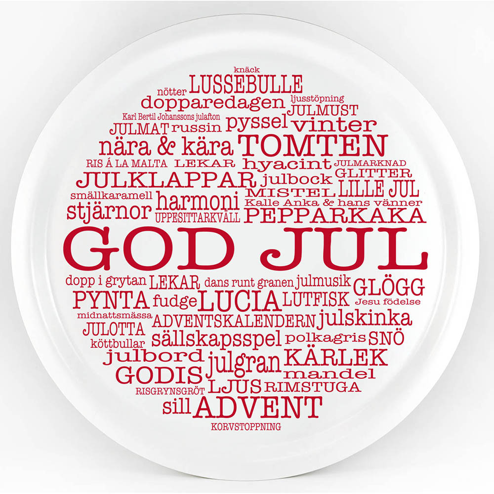 Bricka  GOD JUL ord -  VIT