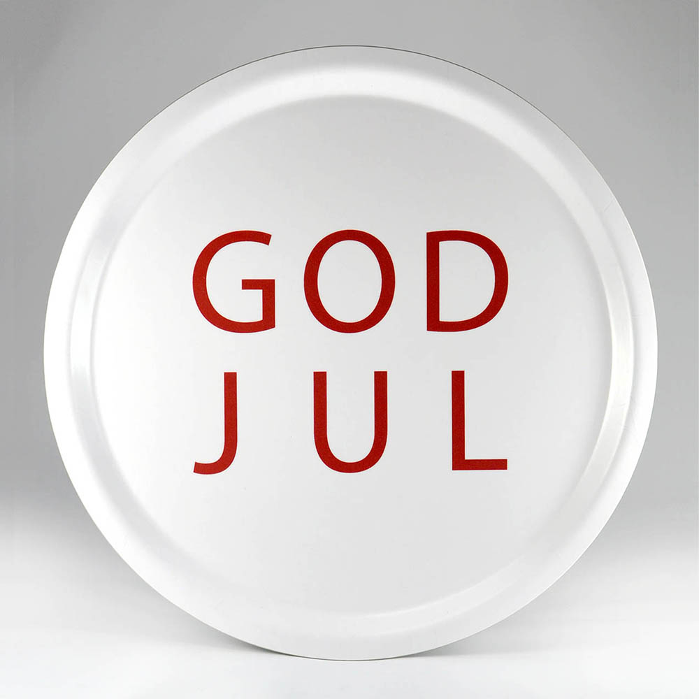 Bricka  GOD JUL Stilren -  VIT