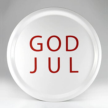 Bricka  GOD JUL Stilren -  VIT