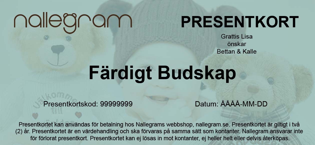 Presentkort - Färdigt budskap