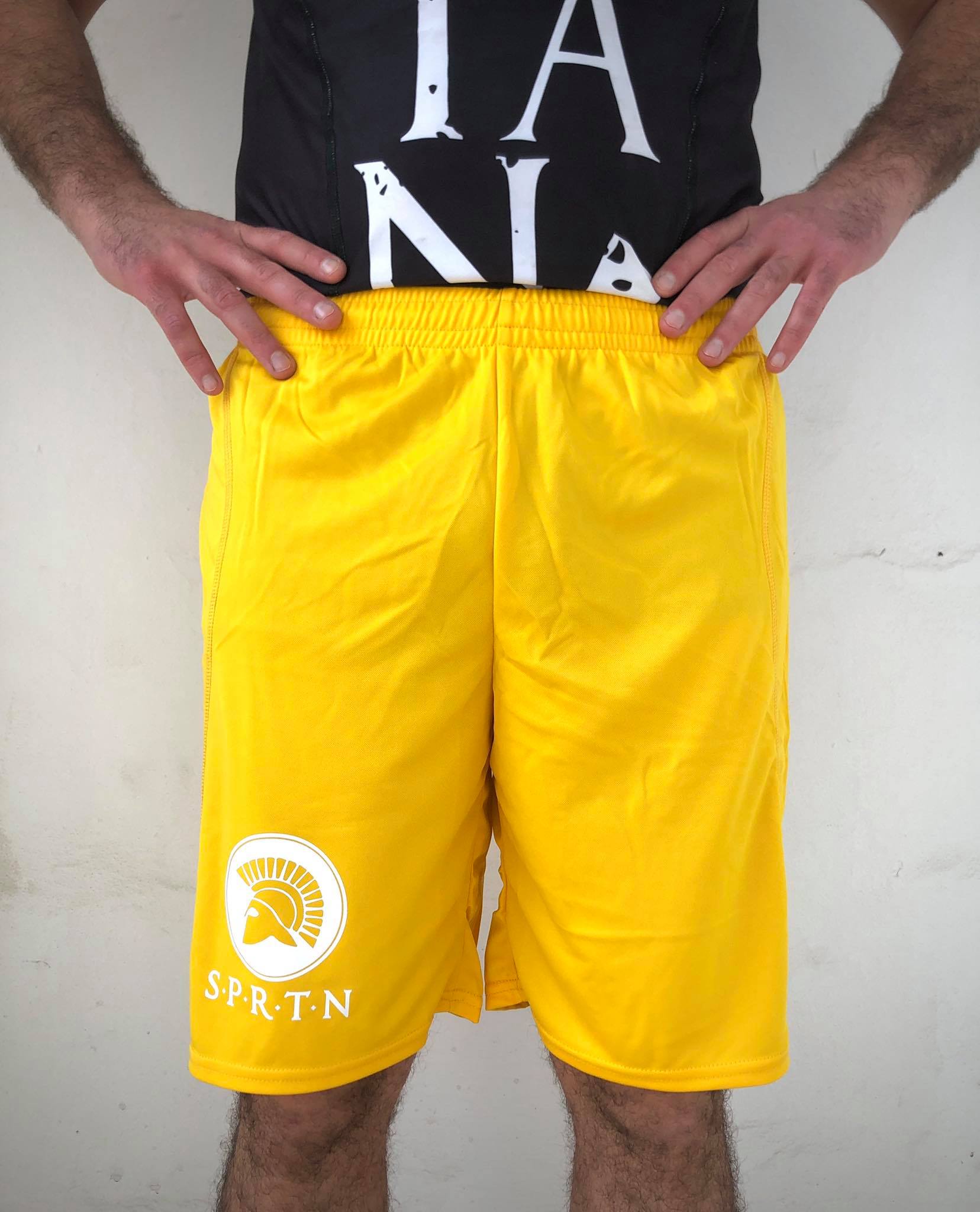 yellow mesh shorts