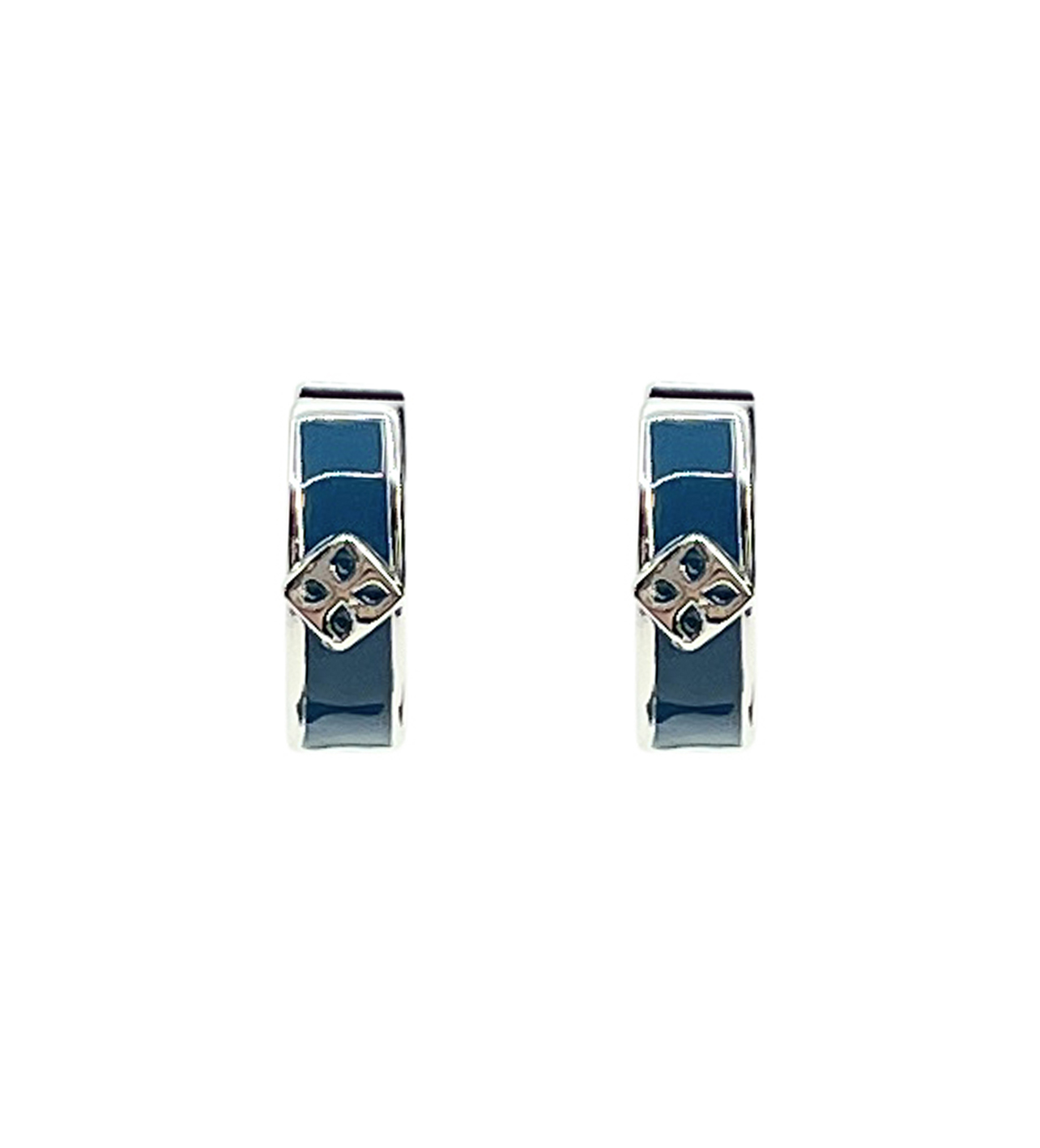 NADIA HOOP EARRING SILVERY BLUE