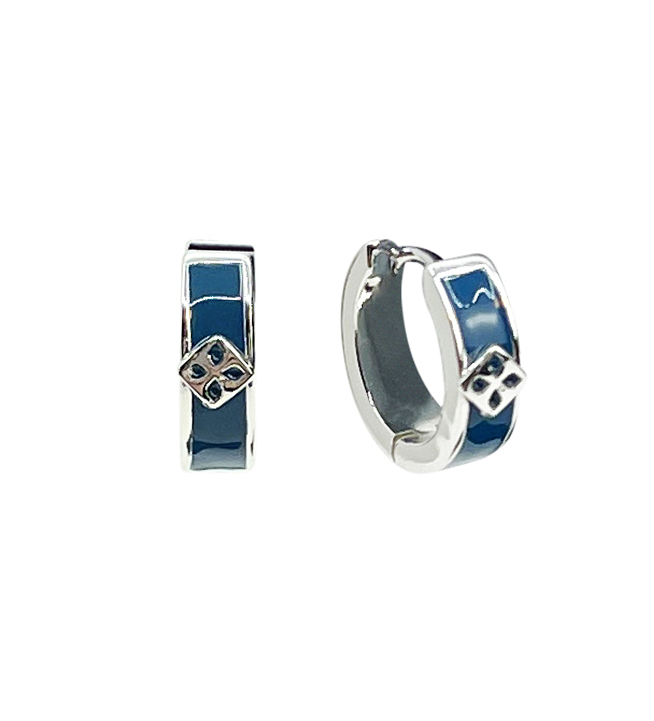 NADIA HOOP EARRING SILVERY BLUE - 2