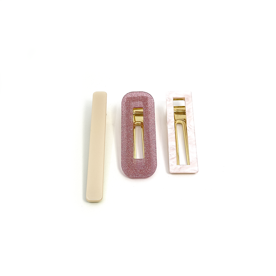 LOUISA CLIPS PINK 3-SET - 2