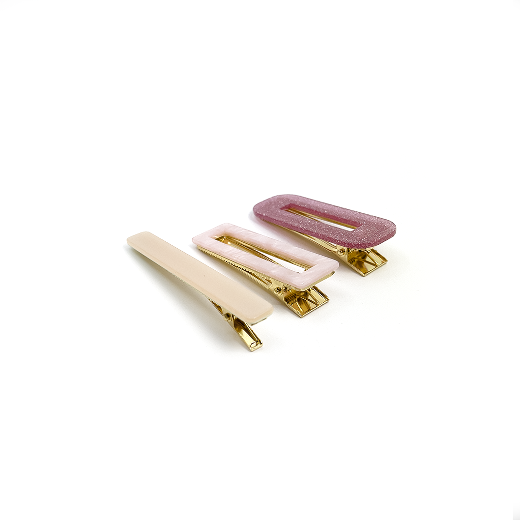 LOUISA CLIPS PINK 3-SET