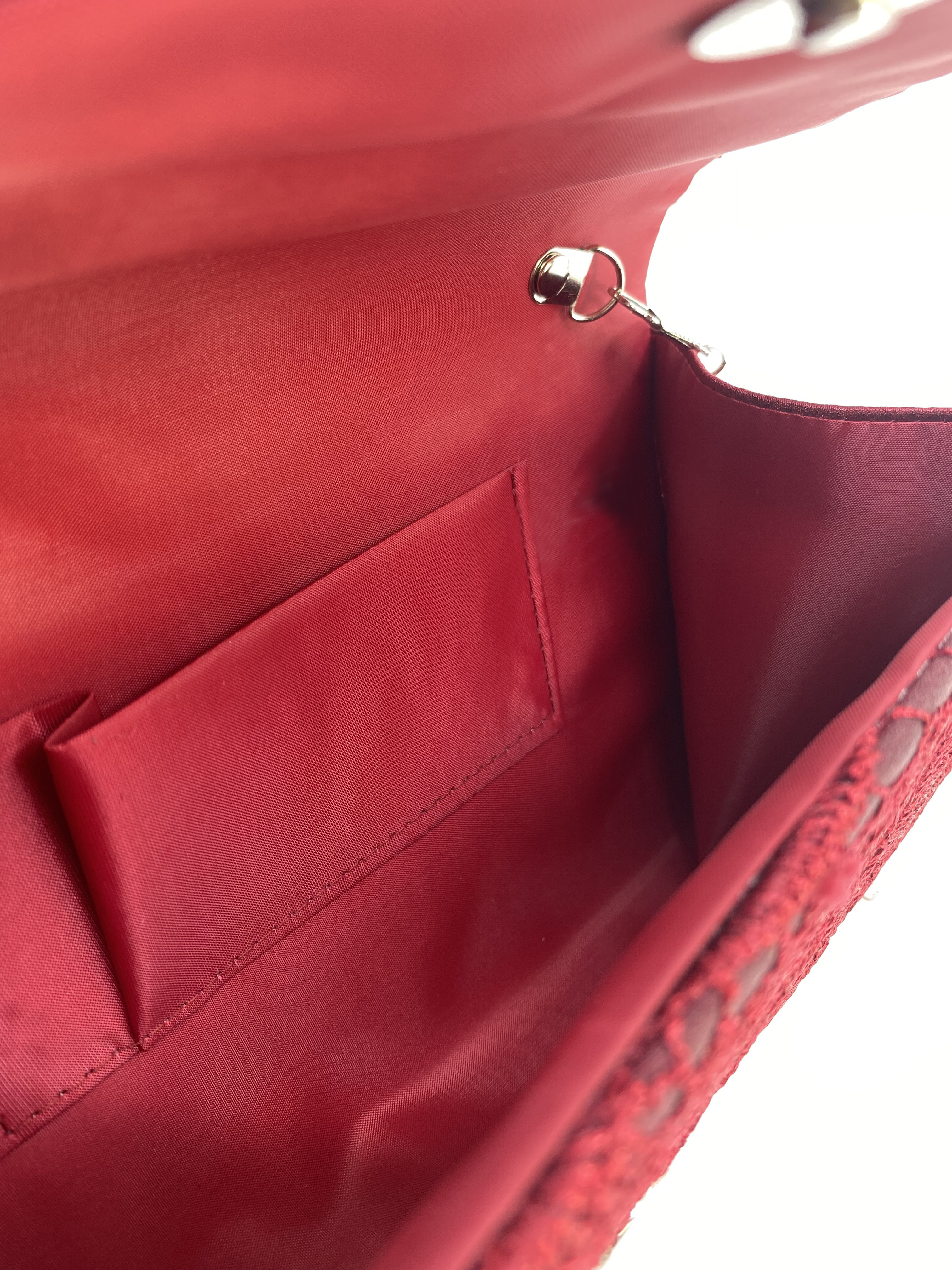 LAILA LACE CLUTCH WINE - 3