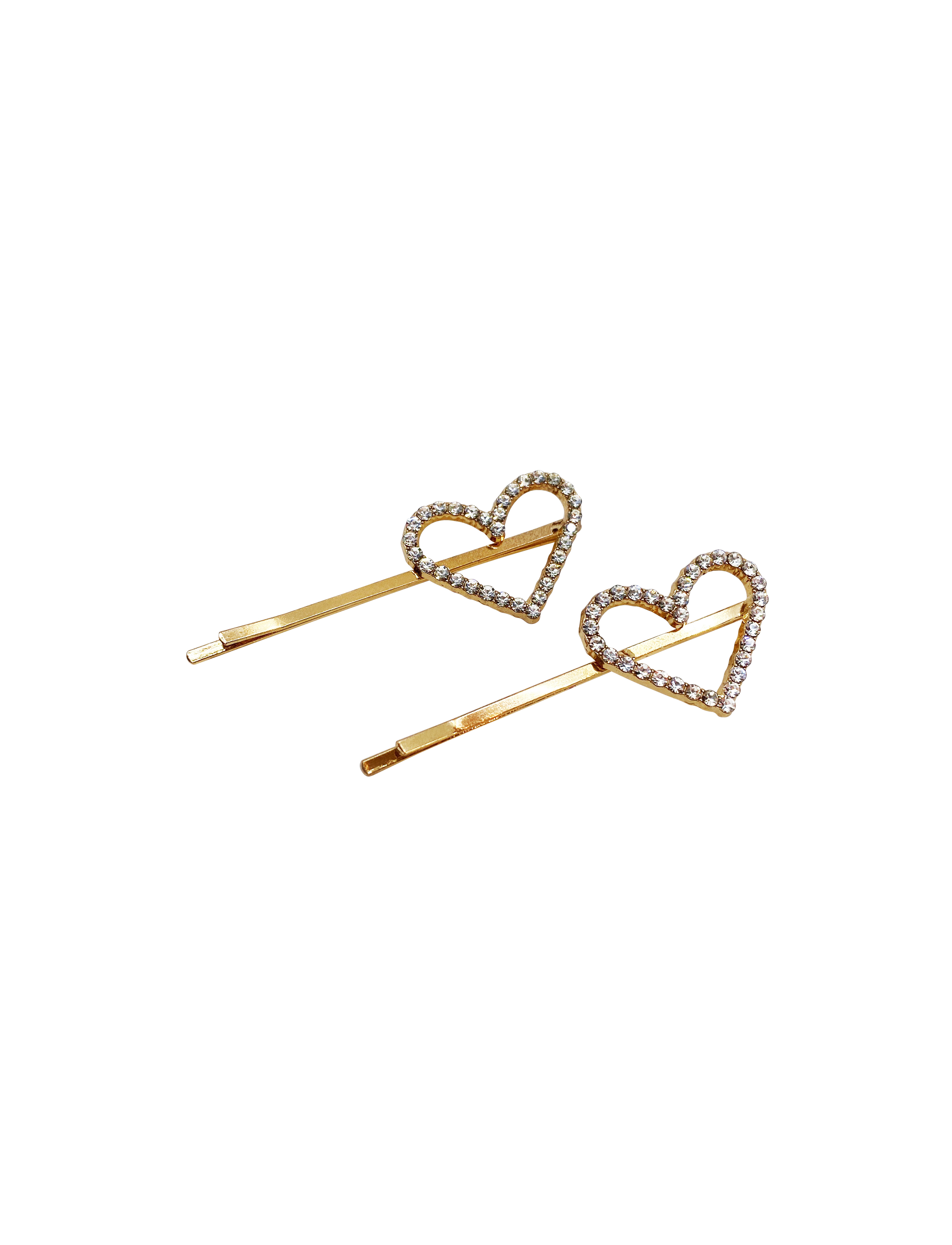HEARTS HAIR PIN GOLD 2 PCS