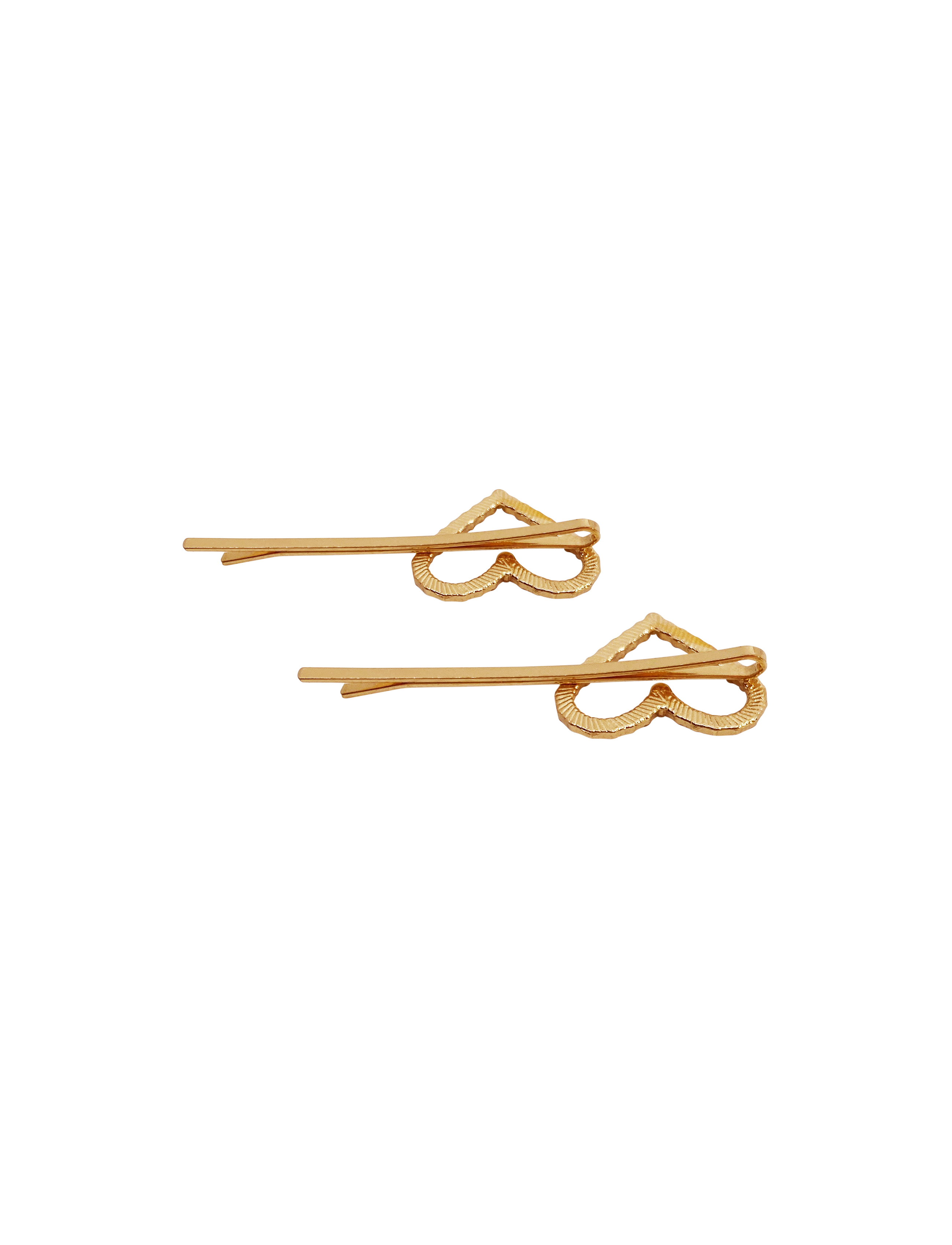 HEARTS HAIR PIN GOLD 2 PCS - 2