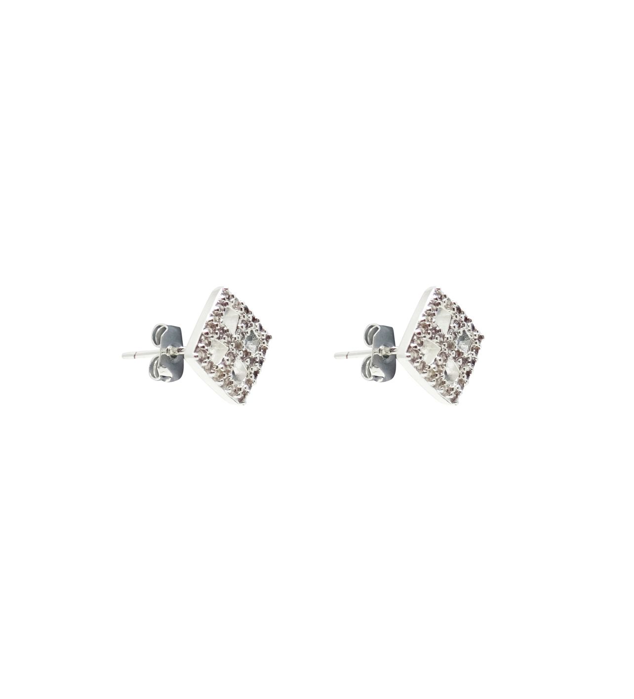 AMANDA STUD SILVER CLEAR