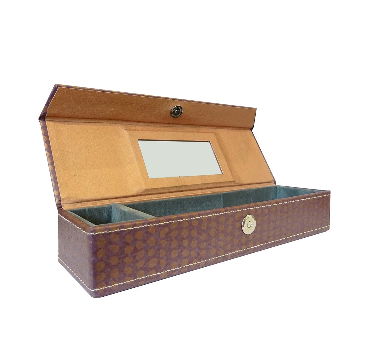 JEWELRY BOX SMALL DOT RUST