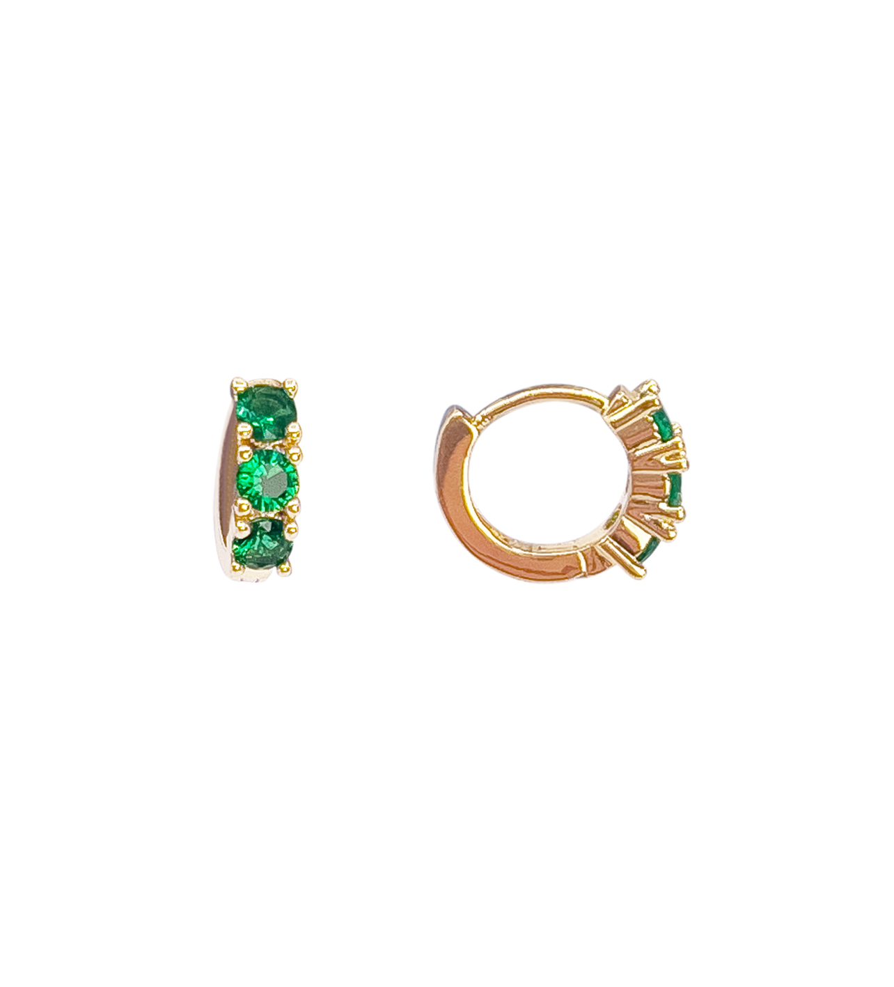 CARISSA CHRYSTAL EARRING GOLDEN GREEN